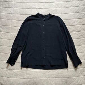 FINAL SALE NWOT Everlane Black Clean Silk Blouson Top • Size 2
